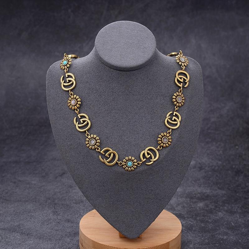 2025 Vintage Sunflower Double G Necklace