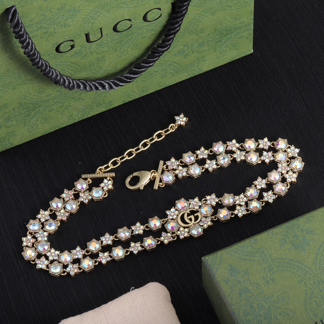 2025 Fashion CC Rhinestone Charm Necklace