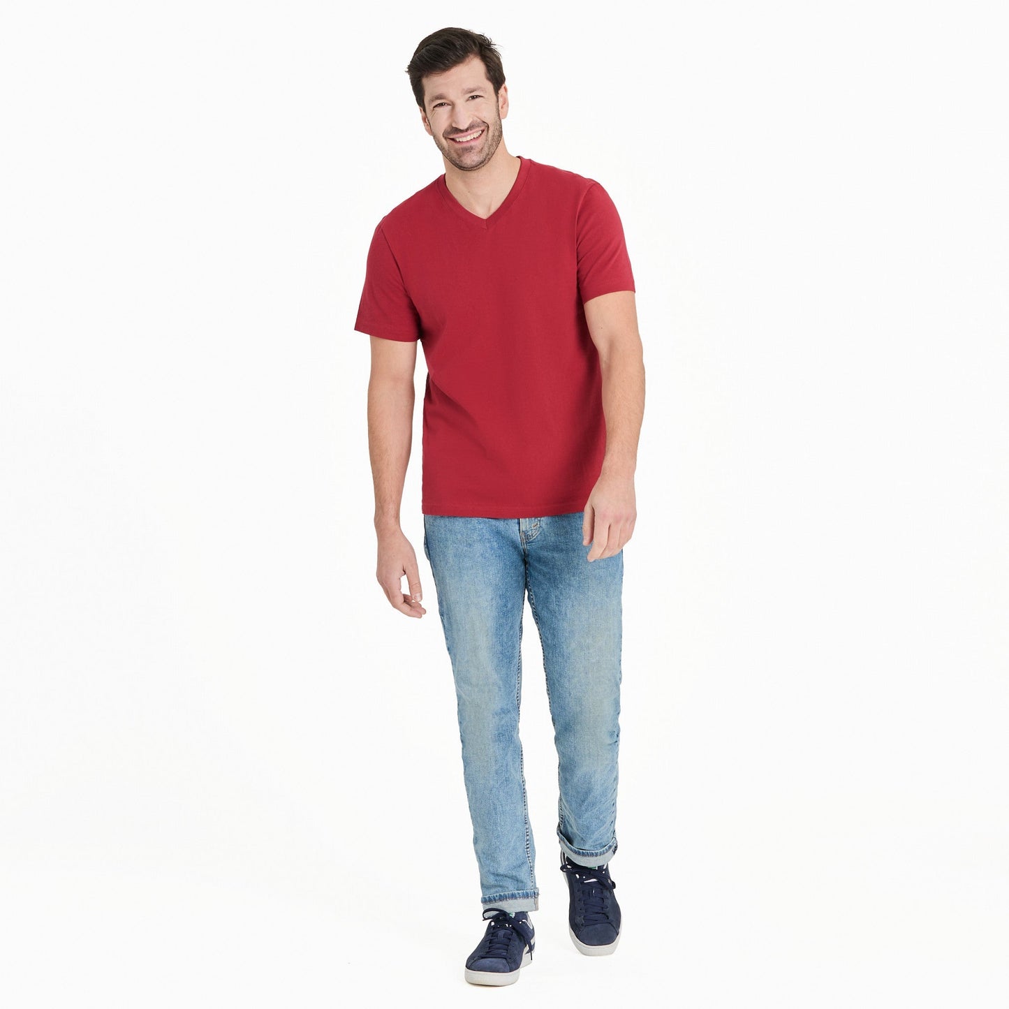 Men's Solid Short Sleeve Crusher Vee