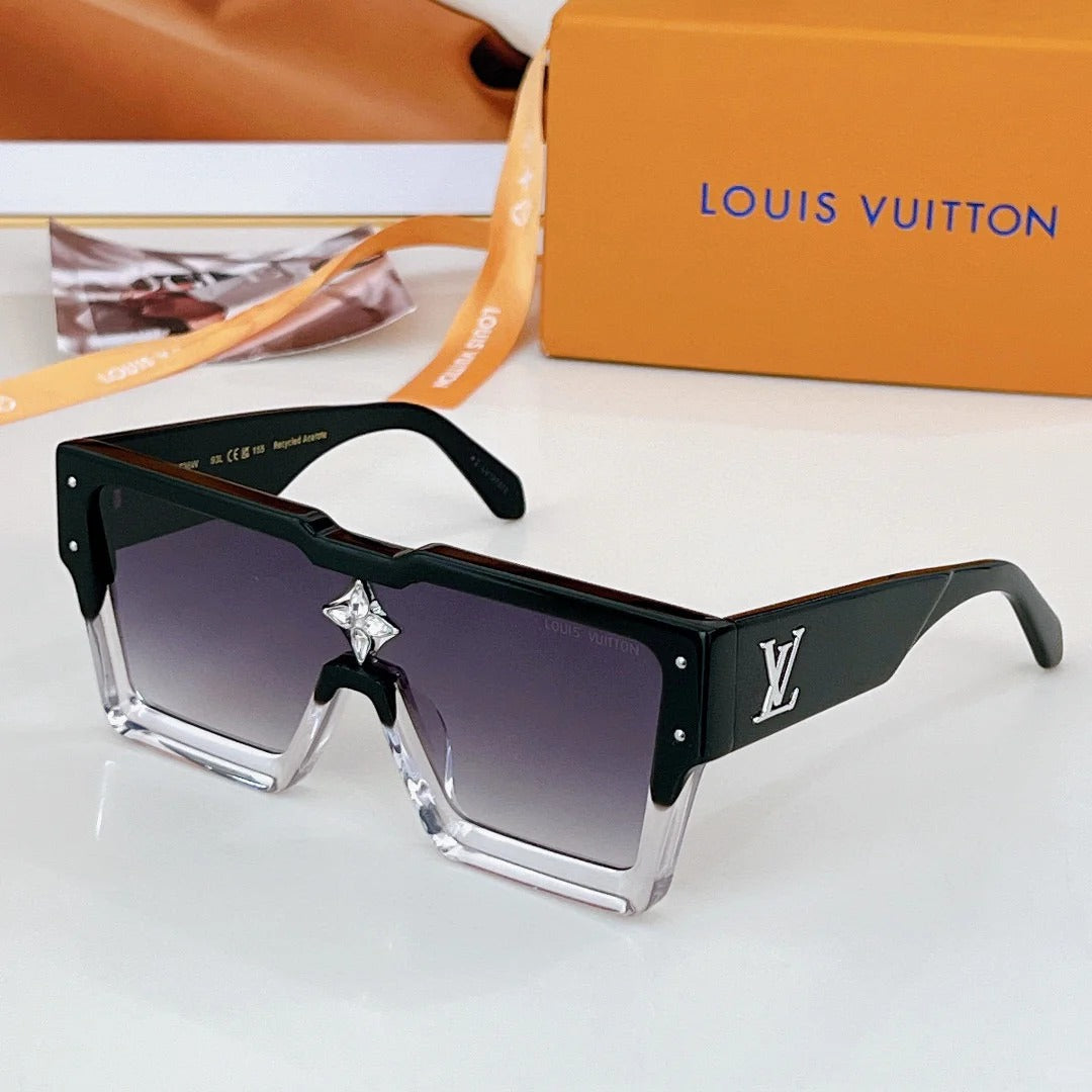 2025 Square frame sunglasses with metal floral decoration