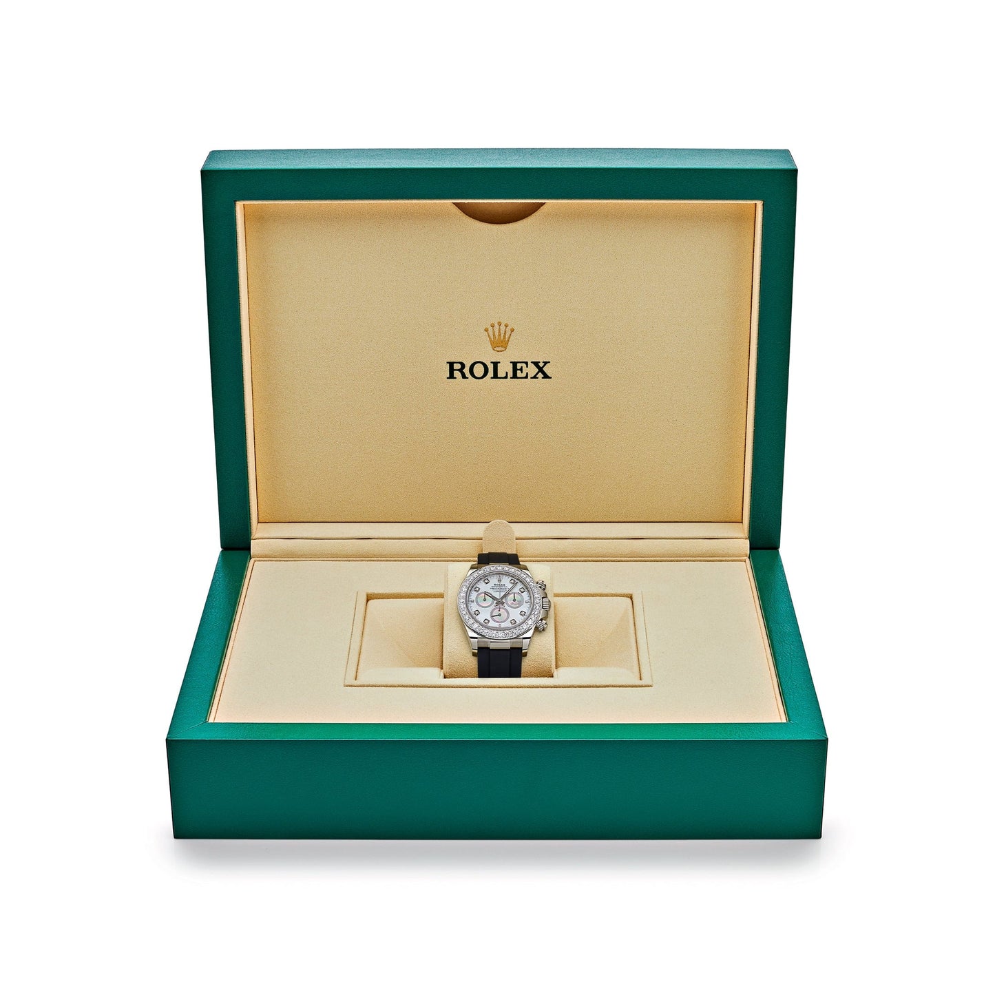 2025 Watch Daytona Cosmograph 126589RBR White Gold Diamond Mother of Pearl Dial Diamond Bezel