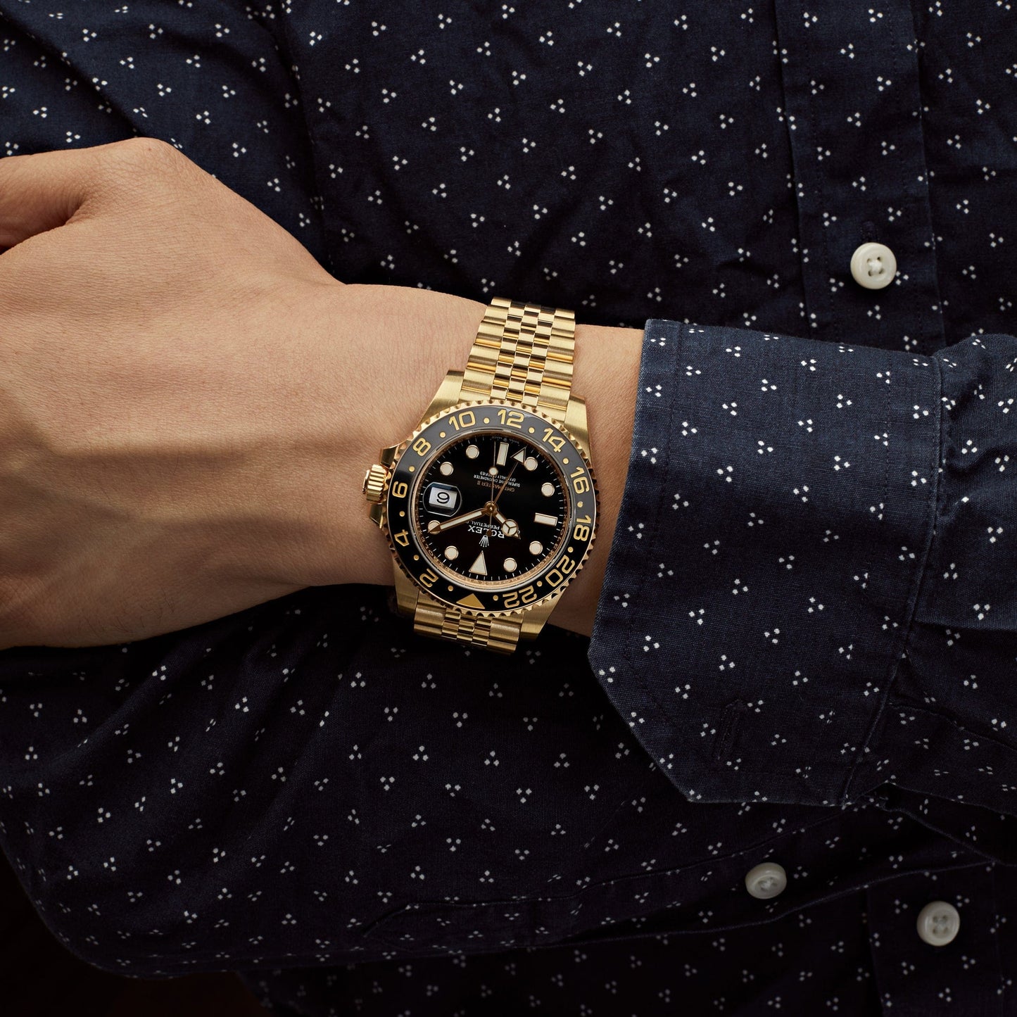 2025 Watch GMT-Master II 126718GRNR Yellow Gold Black Dial Jubilee (2024)