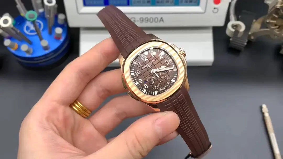 Replica CLASSIC Aquanaut 5164R 001 Travel Time Rose Gold Mens Watch