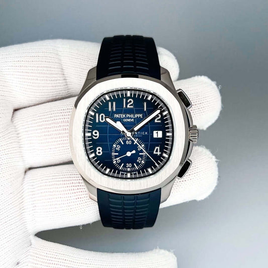 CLASSIC Aquanaut Flyback Chronograph White Gold Blue Dial 5968G-001
