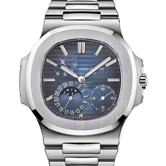CLASSIC Nautilus Travel Time Chronograph Stainless Steel Black Dial 5990