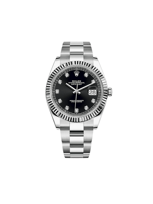 2025 Watch Datejust 126334 Stainless Steel Black Diamond Dial Oyster